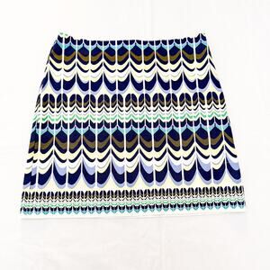 Talbots Patterned Pencil Blue Modern Straight Skirt Blue Size 12